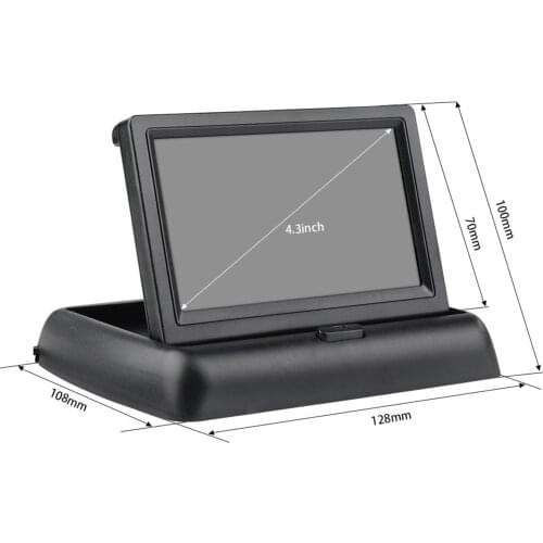 4.3" HD Foldable Car Rearview Monitor Parking Backup Camera Kit for DVD/Media Player