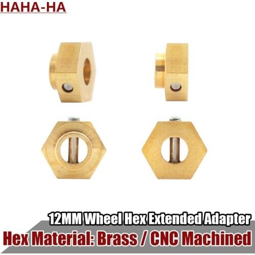 4PCS Heavier Brass 12MM Wheel Hex Extended Adapter for 1/10 RC Cwawler Axial SCX10 III AXI03007 Capra 1.9 UTB AXI03004