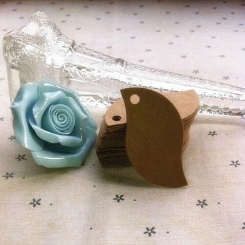 5*3cm Diy Leaf Handmade Baking Blank Price Tag Christmas Gift Kraft Paper Garment Tags Packaging Label 100pcs/lot