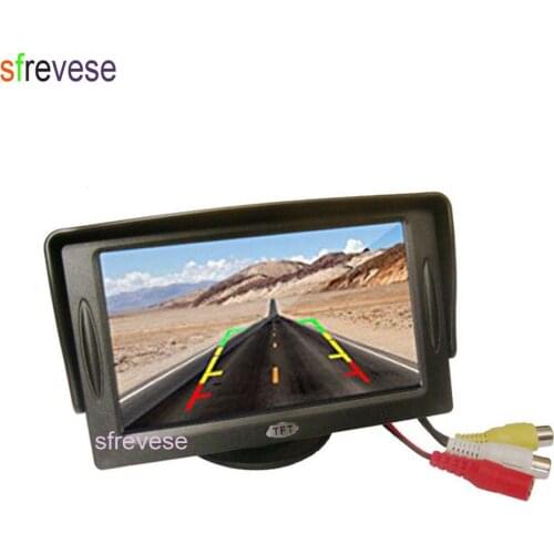 4.3" TFT LCD Car Rear View Reversing Color Monitor DVD VCR For Backup Parking Camera 10pcs/lot