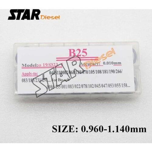 B25 50 PCS common rail adjustment shim injector lift shim set and CR injectors washer Adjusting washer Size 0.96-1.14mm
