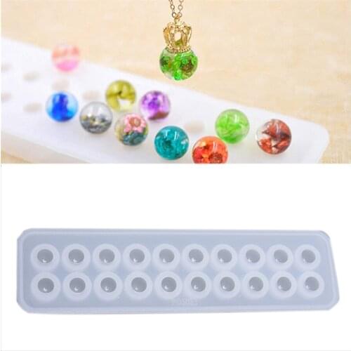 1/5PCS White Diamond Beads Universal Ball Shape Resin Silicone Ball Beads Mold Pendant Mould DIY Jewelry Making Tool Craft