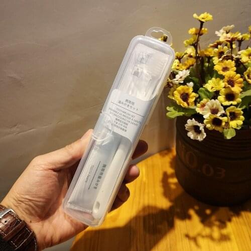 2pcs Toothbrush Case Japanese Style Toothware Travel Kit Transparent Toothbrush Toothpaste Storage Box Portable Tooth Clean Kit