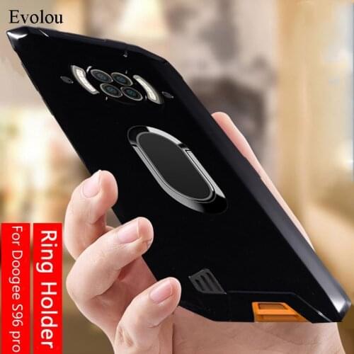For Doogee S96 pro Stand Back Cases For For Doogee S97 pro Matte Silicone Soft Finger Ring Magnet Phone Case Cover Capa