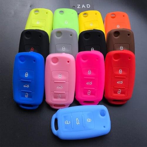 ZAD silicone rubber car key cover case shell shirt set skin for VW POLO Bora Beetle Tiguan Passat B5 B6 Golf4 MK5 6 Jetta Eos