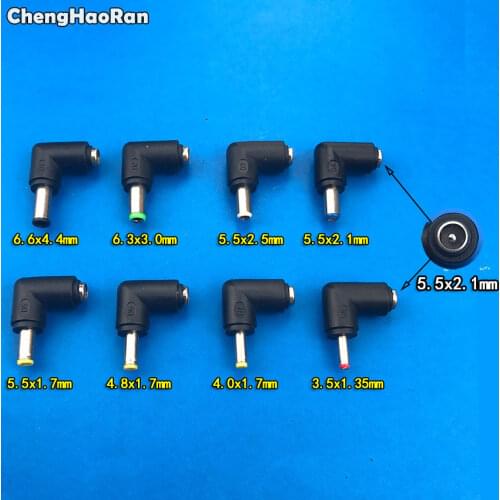 ChengHaoRan 8 In 1 New DC Power Jack 5.5 x 2.1mm Female To 6.5 4.8 4.4 4.0 3.5 3.0 2.5 2.1 1.7 1.35 mm Male Plug multi-package