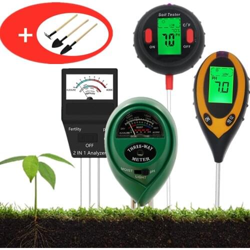 Digital Soil Meter Fertility Tester PH Sunlight Moisture Humidity Garden Temp Soil Gauge Meter 5 in 1/4 in 1/3 in 1/2 in1 40%off