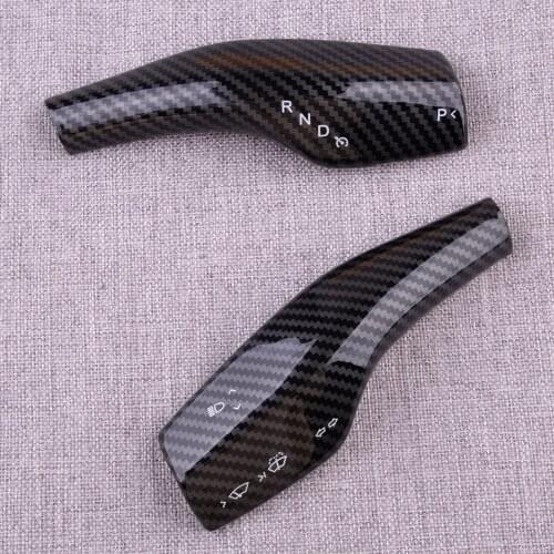 CITALL 2pcs/set Steering Wheel Paddle Shift Trim Cover Fit for Tesla Model 3 Y 2019 2020 Glossy Carbon Fiber Style
