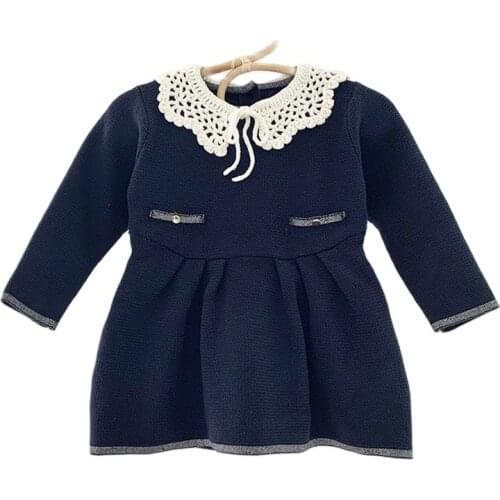 Kids Girls Sweater Dresses Girls Knitted Dresses Autumn Winter 2021 1-5 Years Kids Children Dress Long Sleeve Knitting Dress