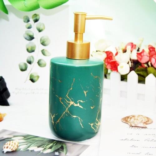 6 Colours Luxury Charming Art Gold Thunder European Ceramic Soap Dispenser Lotion Perfume Liquid Pump Latex Bottle