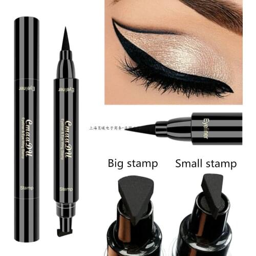 1 PCs Double-ended Liquid Eyeliner Big Small Eyeliner Stamp Waterproof Long Lasting Black Eye Liner Pencil Women Eye Makeup Pen