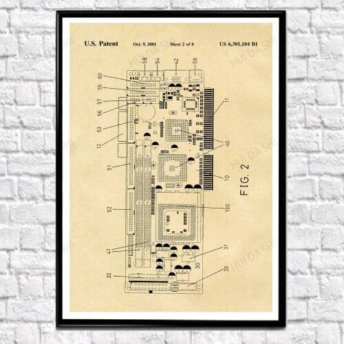 Graphics Card Patent Print Graphics Invention Canvas Wall Art Computer Poster Inventions IT Gifts for Computer Technician