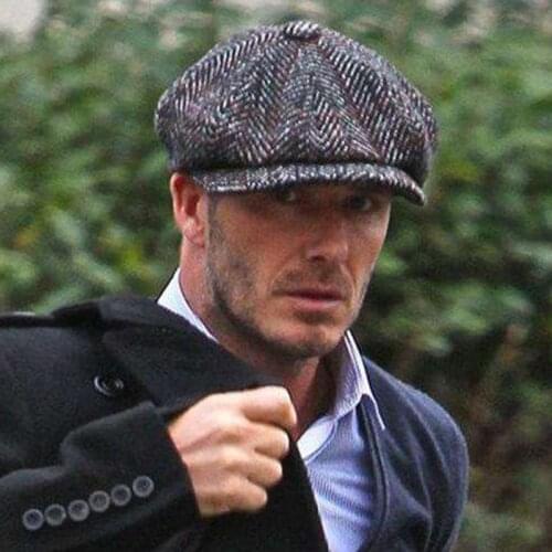 Casquette Four Seasons Cotton Stripe Black Mens Newsboy Hat Male Beret Men And Women Retro England Visor Big Head Cap BLM96