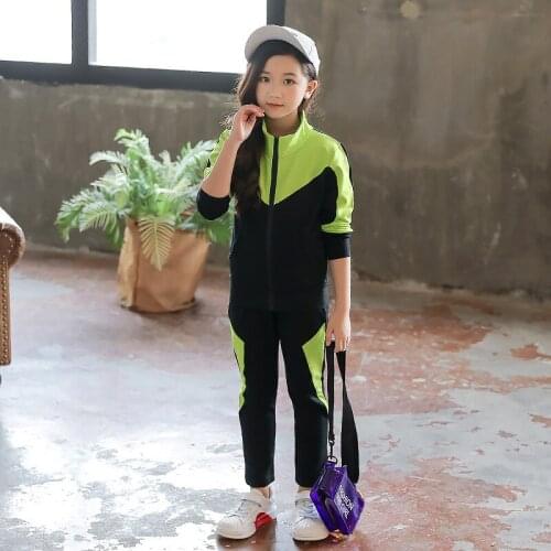 Cool Spring Autumn Children Clothes Baby Girls T-shirt+ Dres Kids Teenagers Tracksuit Sport Suits Outwear High Quality