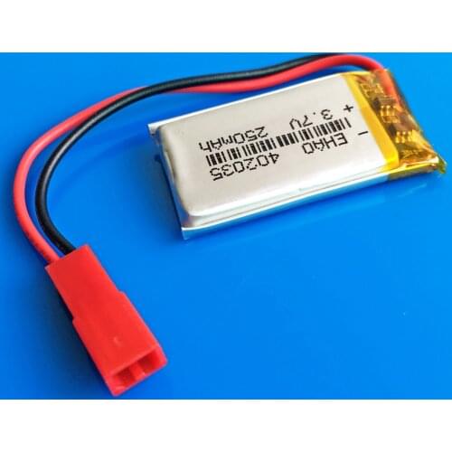 3.7V 250mAh 402035 SYP 2pin lithium polymer li ion rechargeable battery Lipo cells for MP3 MP4 GPS bluetooth headset video pen