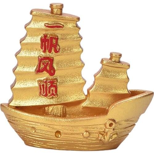 Mini Resin Fortune Tree Chinese Golden Ingot Home Office Desk Landscape Ornament