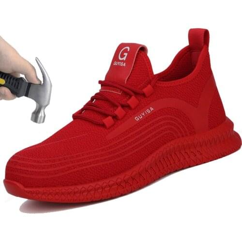 CHUTEIRA Safety Work Shoes Boots Men Lightweight Steel Toe Male Work Boots Anti-Smash Construction Safety Sneakers Large Size