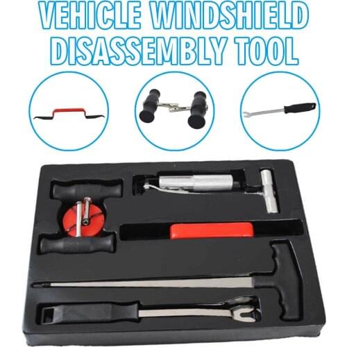 1Set/7pcs Portable Windshield Repair Kit Durable Car Windows Glass Disassembly Removal Tools Set For Universal Automobile