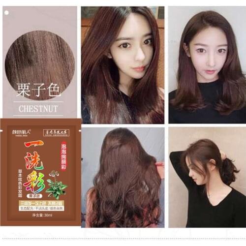 New 1Pc 30Ml Fashion Chestnut brown Style Black wine red Color Nature Super Hair Dye Girls Beauty Hair