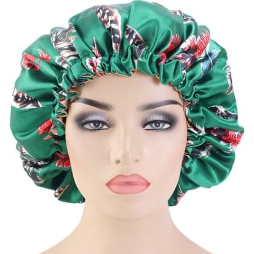 New Adjustable size Extra Large Double Satin Bonnet Cap Stretch Turban