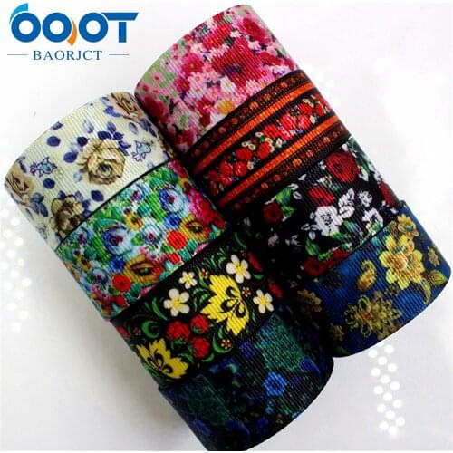 OOOT BAORJCT 175163,1'' 25MM flowers Printed grosgrain ribbon,DIY handmade hair accessories accessories, gifts wedding party