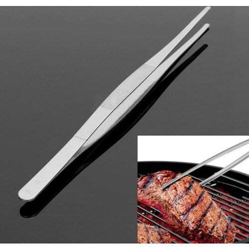 BBQ Food Tweezers Stainless Steel Tweezer Long Straight Tweezer Home Garden Kitchen Barbecue BBQ Tool Accessories SN3460