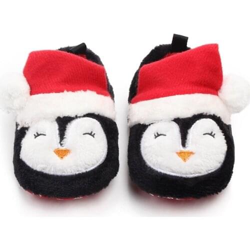 Xmas Baby Boy Girl Socks Toddler Shoes Solid Prewalkers Booties Cotton Winter Soft Anti-slip Warm Newborn Infant Crib Shoes