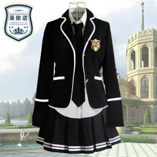 Girl Outerwear set Korean school uniform Winter British style