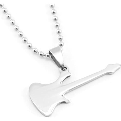 Simsimi 100pcs diy Fashion jewelry Guitar charms 2 faces mirror polish an electric guitar Pendant stainless steel wholesale