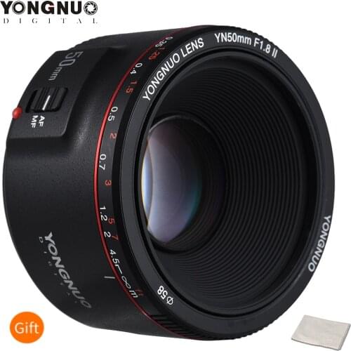 YONGNUO YN50mm F1.8 II Standard Prime Lens Large Aperture Auto Focus 0.35 Closest Focal Length for Canon EOS 5DII 5DIII 5DS 5DSR