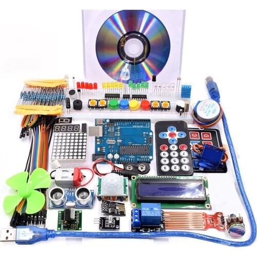 Super Starter kit with wifi module, 130 motor, HC-SR501, 1602, relay, HC-sr04, RGB module for arduino uno r3