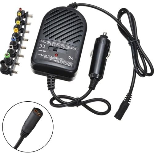 MAYITR 1pc 8pcs Detachable Plugs Power Adapter 80W Adjustable Portable Car Charger For HP ASUS Lenovo Laptops