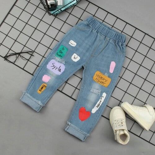 IENENS Spring Fashion Light Color Cowboy Trousers Child Boys Jeans Long Pants Kids Baby Girl Denim Pants Jean Clothing Fit 2-6Y