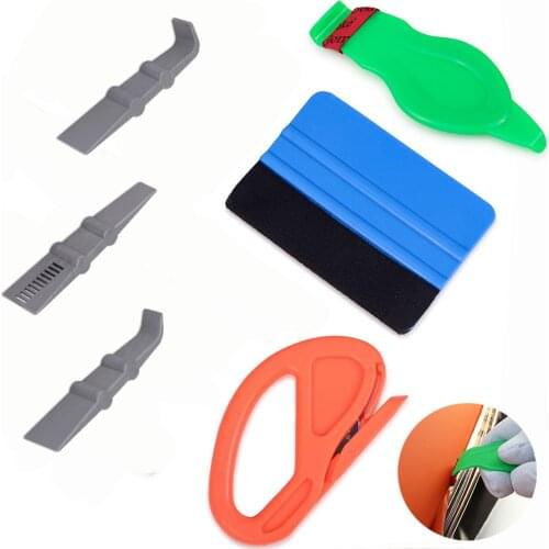 FOSHIO Vinyl Wrap Microfiber Felt Stick Squeegee Paper Cutter Set Car Sticker Film Wrapping Tool Auto Window Tinting Scraper Kit