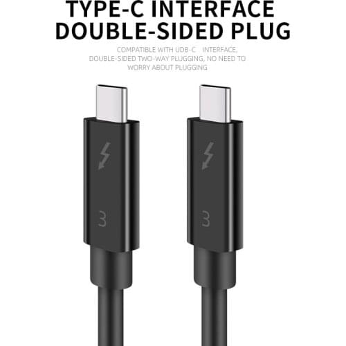 XT-XINTE Thunderbolt 3 Dual Type-c Fast Data Cable for Laptop Monitor External Graphics Card PD 100W Quick Charge 40Gbps
