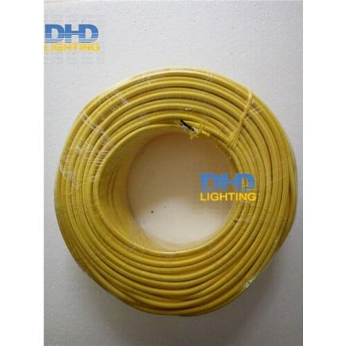 Yellow color 100M/roll White&black inside core 2coresX0.82mm UL certificate fabric wire Vintage textile electrical cable wire