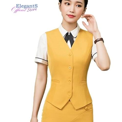 2020 New Women Suit Vest Jacket Sleeveless Elegant Formal Coats Female Office Lady Business Work Waistcoat Plus Size Outwear 4XL