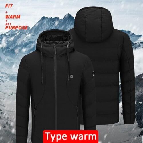 1PC USB Charging Electric Down Jackets 4 Zone Heating Waterproof Intelligent Temperature Control Ski Outdoor Camping Hiking New