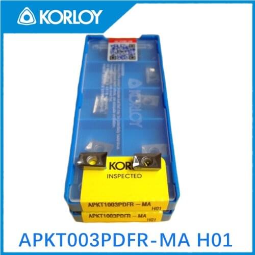 10PCS KORLOY Cemented carbide inserts APKT1003PDFR - MA h01-2 copper aluminum CNC milling cutter blades