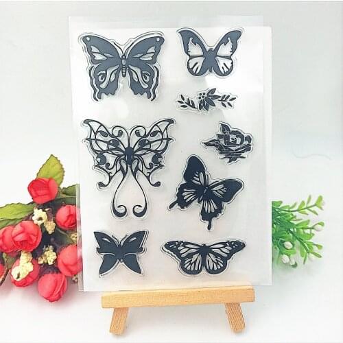11*16cm butterfly Transparent Clear Stamps / Silicone Seals Roller Stamp for DIY scrapbooking photo album/Card Making