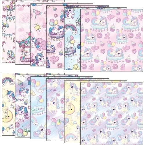 12Pcs/Lot Unicorn Material Papers DIY Scrapbooking Album Diary Gift Decorative Paper Scrapbooking Paper