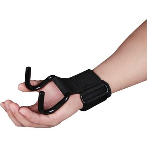 2pcs Wrist Support With Hooks Anti-slip Adjustable Gloves Gym Fitness Weight Lifting Arms Strength Training Strap Grip Tools