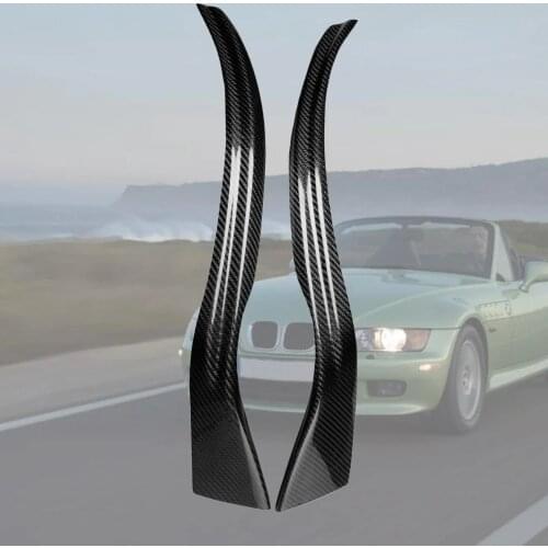 Headlight Eyebrow Carbon Fiber Scratch Resistance 2Pcs Carbon Fiber Car Auto Headlight Eyebrow Eyelid Trim for BMW Z3 1996-2002