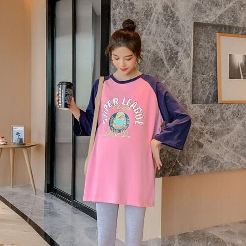 603# Maternity Clothes Spring Autumn Letter Printing Cotton Pregnant Women Suit Clothes for Pregnant Women Pants Suit