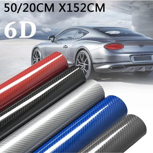 6D Ultra Glossy Carbon Fiber Vinyl Car Wrap Film Foil Sticker With Air Bubble Free Motorcycle Car Wrapping Decal Accessorises