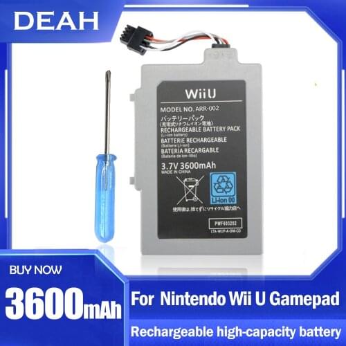 3.7V 3600mAh ARR-002 Rechargeable Battery Pack For Nintendo Wii U Gamepad Controller Replacement Battery With Tool Pack