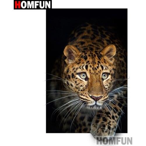 HOMFUN Full Square/Round Drill 5D DIY Diamond Painting "Leopard animal" Embroidery Cross Stitch 5D Home Decor Gift A30160