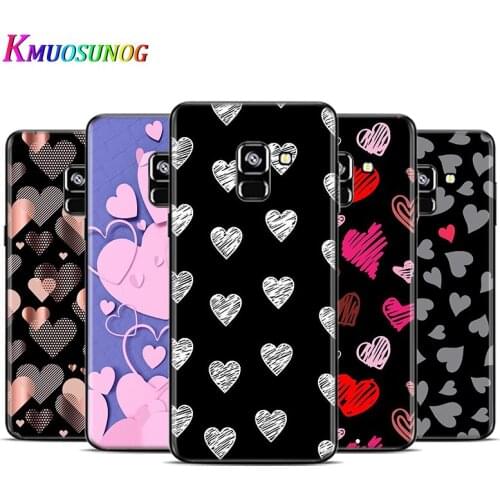 Animal Cute Love Heart For Samsung Galaxy A9 A9S A8 A8S A7 A750 A6 A6S A5 A3 Plus Star 2016 2017 2018 Black Phone Case