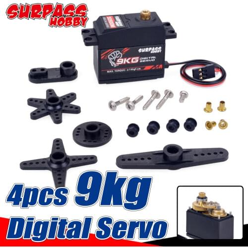 SURPASS HOBBY 4PCS 2pcs 9KG Digital Servos Metal Gear Servo 25T for 1/8 1/10 RC Car Helicopter Boat Plane Airplane Robot Wltoys