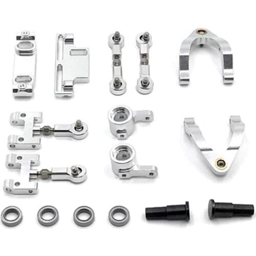 For WPL D12 1/10 RC Truck Car Metal Upper Lower Swing Arm Steering Cup with Axle Shaft Set Upgrade Parts Accessories